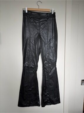 3/$45 Faux-Leather flare pants Forever 21